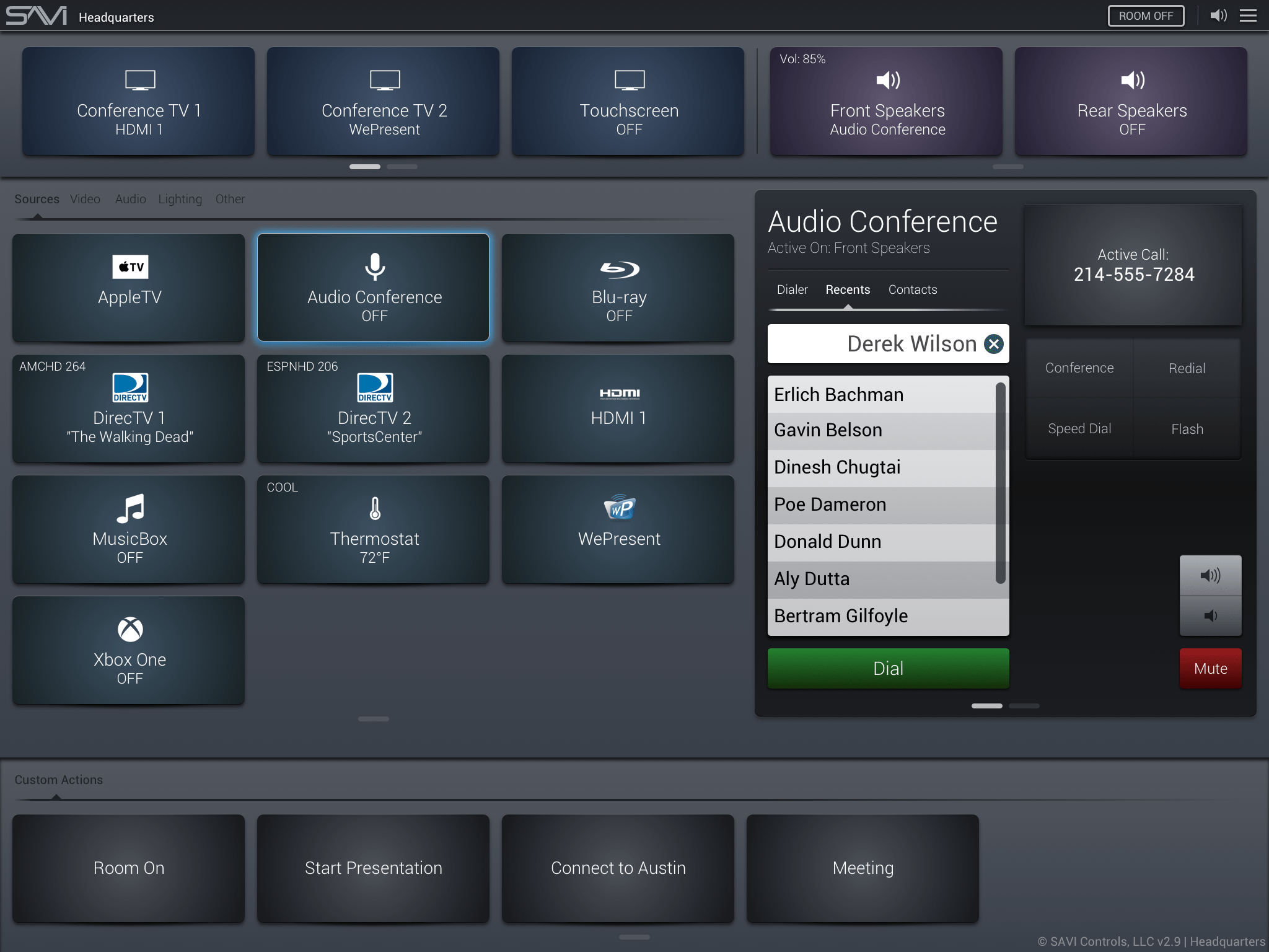SAVI Controls simple audio visual interface
